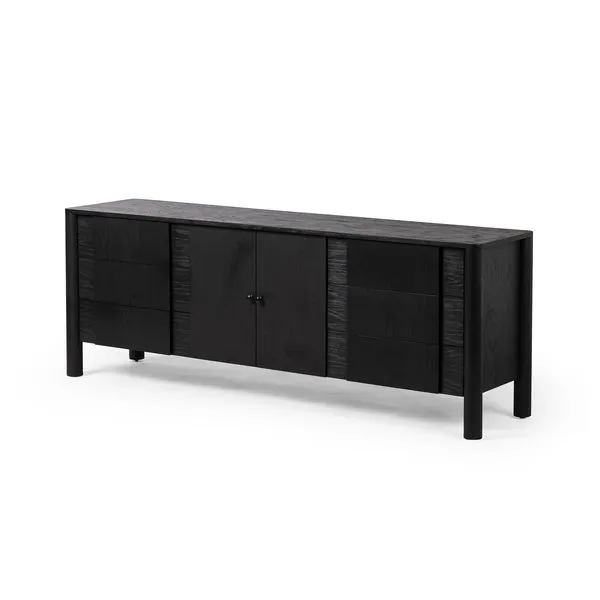 Product Image 2 for Pollard Oak Media Console - Brushed Ebony Oak Veneer from Four Hands