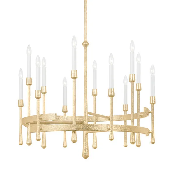 Product Image 1 for Hathaway 12-Light Chandelier - Vintage Gold Leaf from Hudson Valley