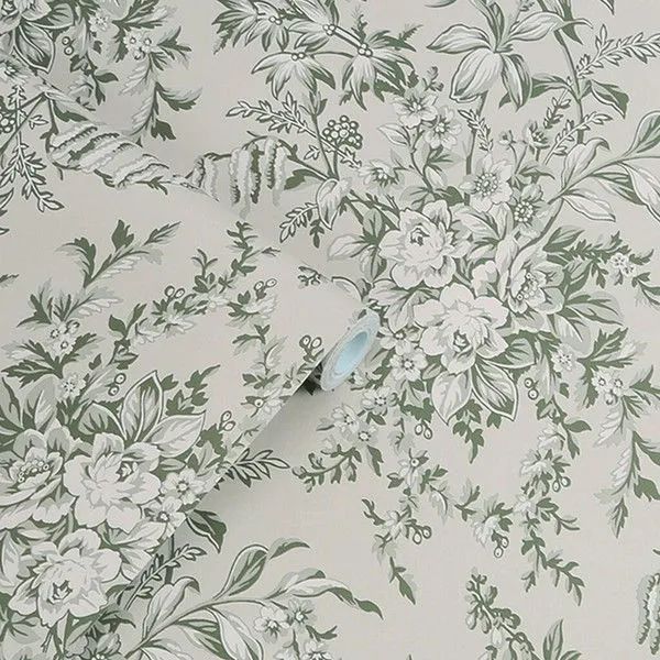 Product Image 1 for Laura Ashley Picardie Sage Botanical, Birds & Branches Wallpaper from Graham & Brown