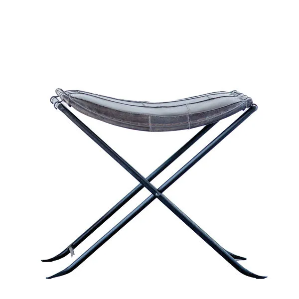 Product Image 1 for Nomad Leather Folding Stool from Creative Co-Op