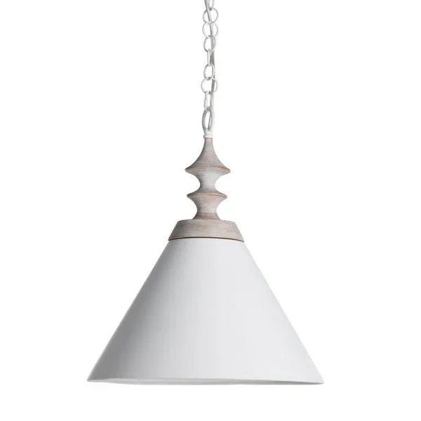 Product Image 1 for Tovah Natural Whitewashed Wood & Iron Pendant from Gabby