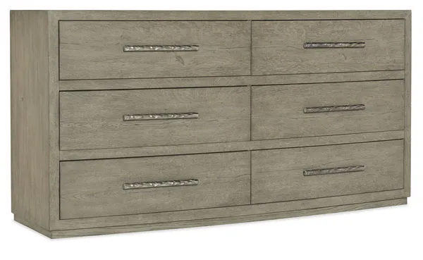 Product Image 1 for Linville Falls Oak Veneer Chimney Gap Six Drawer Dresser from Hooker Furniture