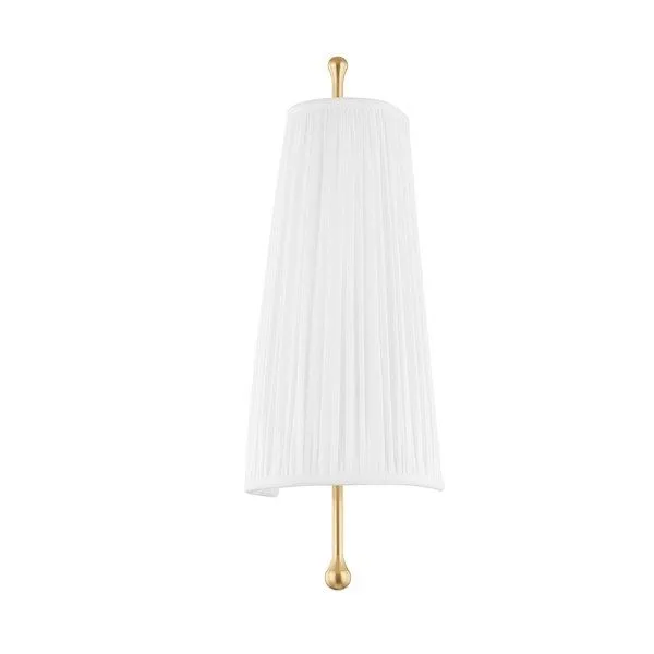 Product Image 1 for Adeline Transitional Wall Sconce with White-Pleated Shade from Mitzi