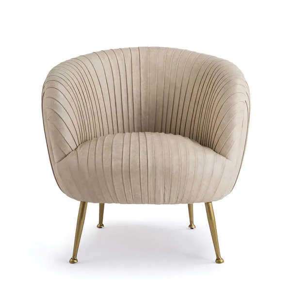 Product Image 1 for Beretta Leather Small Accent Chair - Cappuccino from Regina Andrew Design