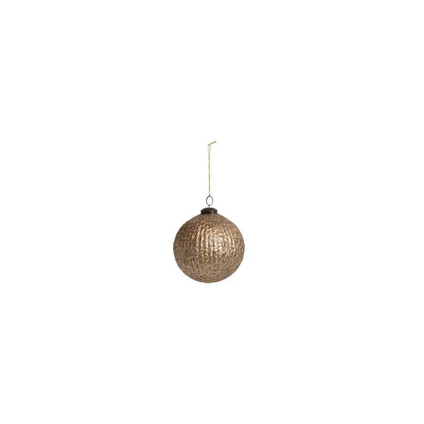 Product Image 1 for Percy 5" Antique Gold Pleated Glass Ball Ornament, Set of 2 from Creative Co-Op