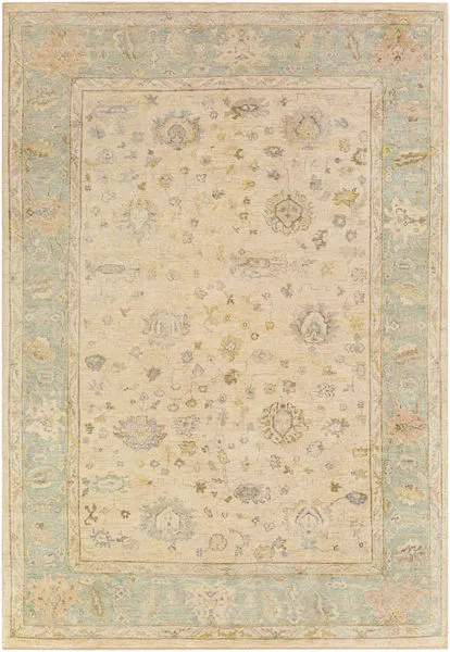 Product Image 1 for Normandy Hand-Knotted Wool Seafoam / Beige Rug - 9' x 13' from Surya