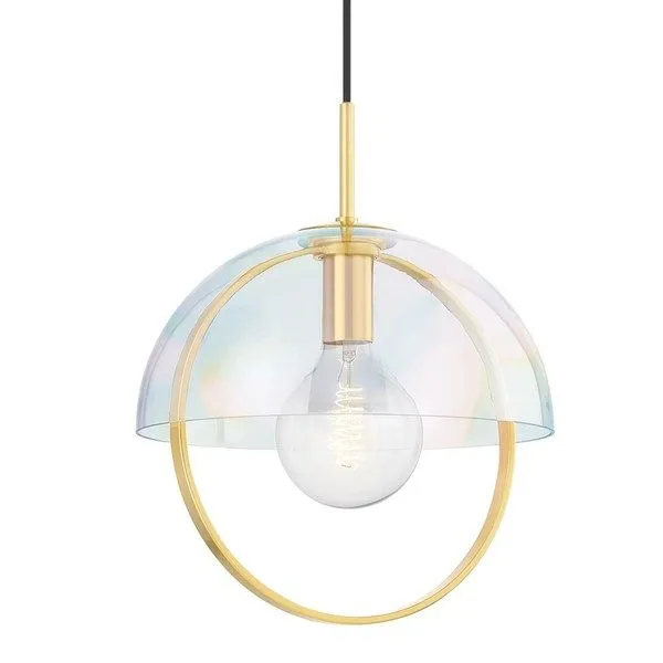 Product Image 1 for Meriah Large Iridescent Glass Shade Pendant Light from Mitzi