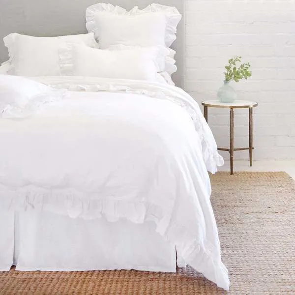 Product Image 1 for Charlie White Linen Queen Duvet Cover from Pom Pom at Home