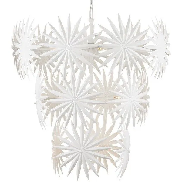 Product Image 1 for Bismarkia Large White Chandelier from Currey & Company