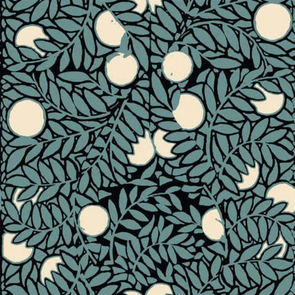 Product Image 1 for Orange Grove Blue/Cream Premium Matte Wallpaper from Mitchell Black