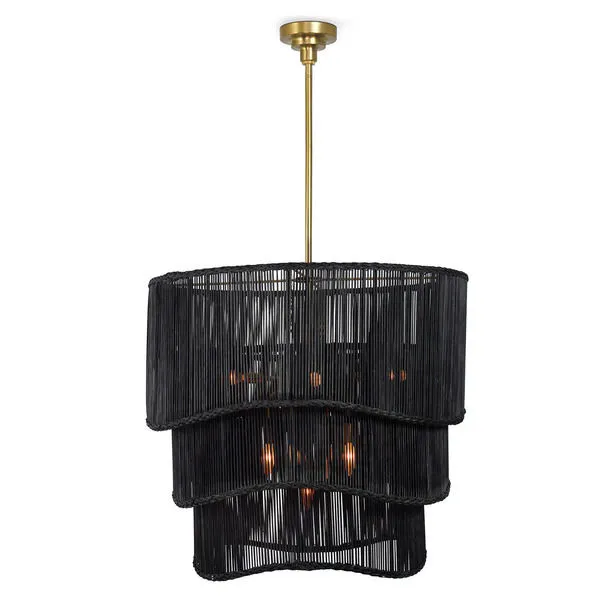 Product Image 1 for Nimes Gold Base Black Rattan Chandelier from Regina Andrew Design
